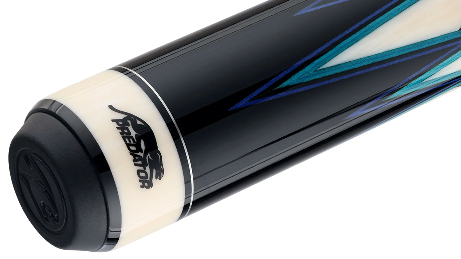 Predator LE True Splice 16 Pool Cue Ebony Blue Teal Leather Wrap - Image 2